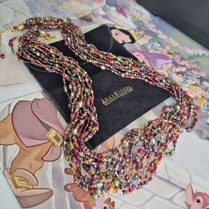 Joan Rivers Czech Glass Torsade Beaded Necklace Multi Strand 35" Vtg